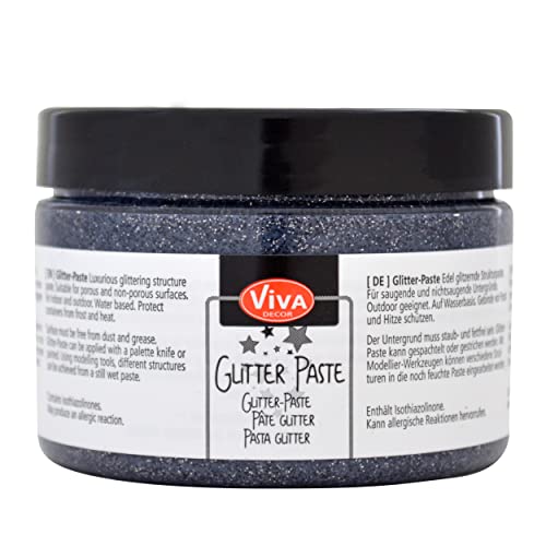 Viva Decor Glitter-Paste (Hämatit, 150ml) Glitzerfarben zum Basteln/Bemalen/Schablonieren - glitzernde Effektpaste - Farbe für Glas, Porzellan, Holz, Ton uvm. - Made in Germany von Viva Decor