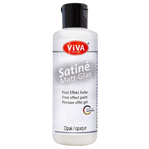 Viva Decor® Satiné Matt-Glas (Opak, 82ml) Farbe für Glas wasserfest - Frosteffekt Farbe - Porzellan Farbe - Satinierfarbe, Frostfarbe, Made in Germany. von Viva Decor