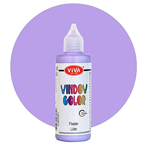 Viva Decor Window Color (Flieder, 90 ml) Fenstermalfarben für wieder abziehbare Bilder und Sticker für Deko, Spiegel, Fliesen, Vasen und Fenster - Made in Germany von Viva Decor