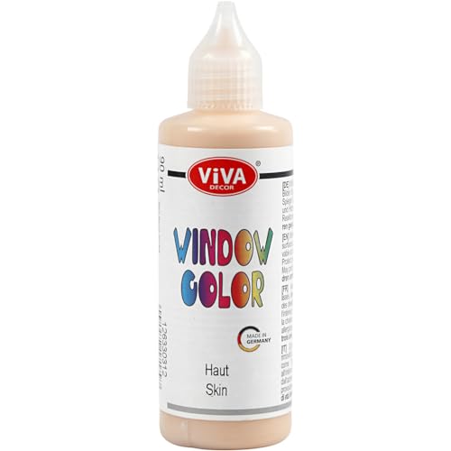 Viva Decor Window Color (Haut, 90 ml) Fenstermalfarben für wieder abziehbare Bilder und Sticker für Deko, Spiegel, Fliesen, Vasen und Fenster - Made in Germany von Viva Decor