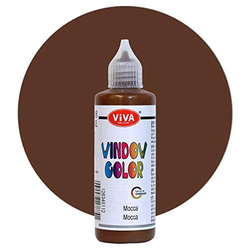 Viva Decor Window Color (Mocca, 90 ml) Fenstermalfarben für wieder abziehbare Bilder und Sticker für Deko, Spiegel, Fliesen, Vasen und Fenster - Made in Germany von Viva Decor