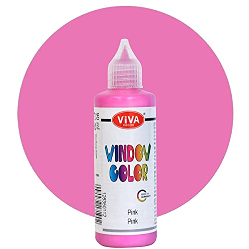 Viva Decor Window Color (Pink, 90 ml) Fenstermalfarben für wieder abziehbare Bilder und Sticker für Deko, Spiegel, Fliesen, Vasen und Fenster - Made in Germany von Viva Decor