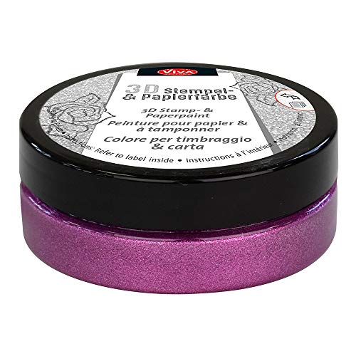 Viva Decor®️ 3D Stempel- & Papier-Farbe (Magenta-Metallic, 50ml) Stempelfarbe für Papier, Karton, Stempelkissen - Bastelfarbe für Hochzeit, Scrapbook, Kinder uvm. Viva Decor®️ 3D Stempel- & Papier-Farbe (Magenta-Metallic, 50ml) Stempelfarbe für Papier, Karton, Stempelkissen - Bastelfarbe für Hochzeit, Scrapbook, Kinder uvm. von Viva Decor