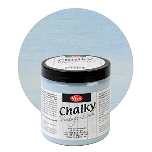 Viva Decor®️ Chalky Vintage-Look (250 ml, Hellblau) dekorative Lasur - Vintage Kreidefarbe für Shabby Chic - Chalk Paint für Innen und Außen - Made in Germany von Viva Decor