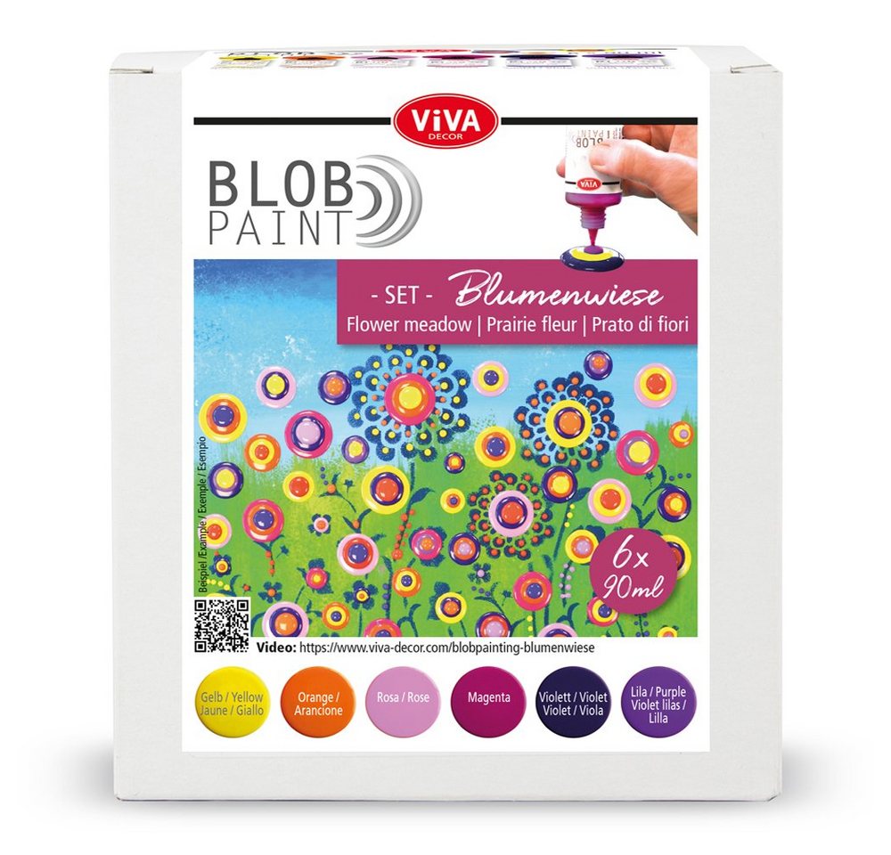 Viva Decor Bastelfarbe Blob Paint Farb-Set Blumenwiese, 6 x 90 ml Viva Decor Bastelfarbe Blob Paint Farb-Set Blumenwiese, 6 x 90 ml von Viva Decor