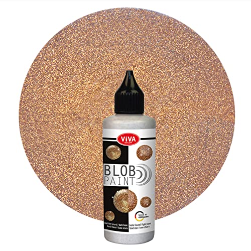 Viva Decor Blob Paint 90ml Metallic Glitter Künstlerfarbe Leinwand Fliesen glänzend Bronze-Glitter von Viva Decor
