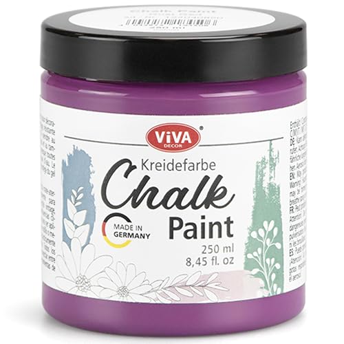 Viva Decor Chalk-Paint - Lavender Mood - Lavendel 250ml - Kreidefarbe für Möbel, Wand und Deko, Mattes Finish, Hochpigmentiert, Ideal für Shabby Chic & Vintage für Holz/andere Oberflächen von Viva Decor