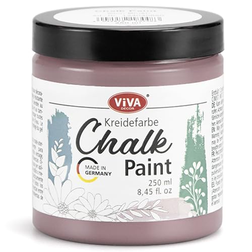 Viva Decor Chalk-Paint - Rosewood Dreams - Rot 250ml - Kreidefarbe für Möbel, Wand und Deko, Mattes Finish, Hochpigmentiert, Ideal für Shabby Chic & Vintage Look für Holz & Oberflächen von Viva Decor