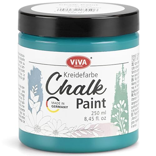 Viva Decor Chalk-Paint - Sea Soul - Grün 250ml - Kreidefarbe für Möbel, Wand und Deko, Mattes Finish, Hochpigmentiert, Ideal für Shabby Chic & Vintage Look für Holz und andere Oberflächen Viva Decor Chalk-Paint - Sea Soul - Grün 250ml - Kreidefarbe für Möbel, Wand und Deko, Mattes Finish, Hochpigmentiert, Ideal für Shabby Chic & Vintage Look für Holz und andere Oberflächen von Viva Decor