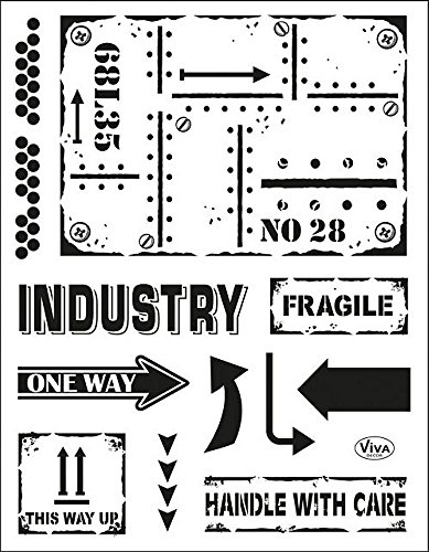 Viva Decor Clear-Stamps (Industrial Style) Silikon Stempel - Prägung Stempel - DIY Dekoration stanzen - Stempel Silikon - DIY Stamp - Stempel Prägung - Made in Germany von Viva Decor