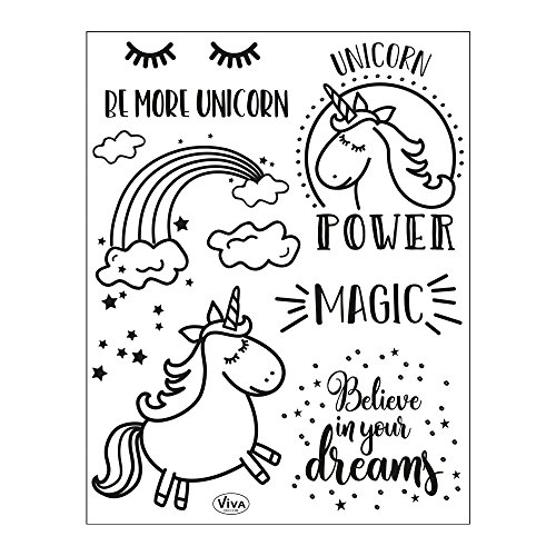 Viva Decor Clear-Stamps (Unicorn Power) Silikon Stempel - Prägung Stempel - DIY Dekoration stanzen - Stempel Silikon - DIY Stamp - Stempel Prägung - Designed in Germany von Viva Decor