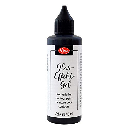 Viva Decor Gel Glas Effekt Gel Kontur 82 ml-Black von Viva Decor