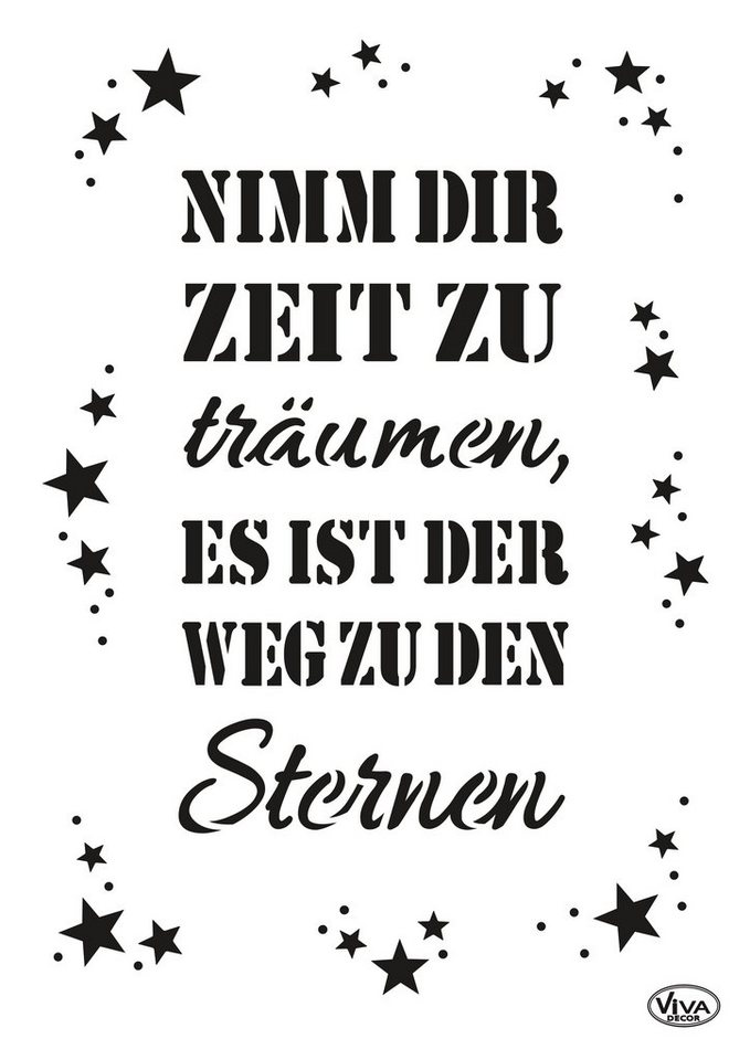 Viva Decor Malschablone Schablone Nimm dir Zeit, DIN A3 von Viva Decor