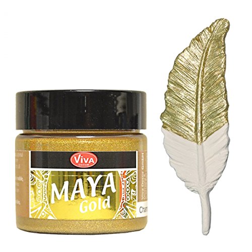 Viva Decor Maya Gold -Champagner- 45ml Metallglanz Farbe, Metallic Effekt von Viva Decor