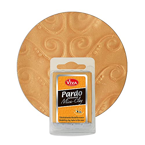 Viva Decor PARDO MICA Clay - Gold 56g, Modelliermasse ofenhärtend, für Mica Shift Technik bestimmt, besondere 3D-Reliefeffekte, für Clay-Profis und Hobbykünstler von Viva Decor