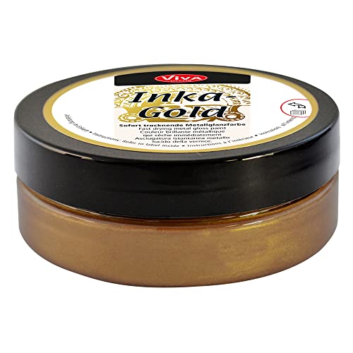 Viva Decor Inka Gold 62,5g (Gold Braun) - Einfach auftragbare, wachshaltige Metallic Polierpaste. Schnell Trocknender Metallglanz, Hochglanz-Effekte für DIY. Dekorpaste für Holz, Ton & Terracotta Viva Decor Inka Gold 62,5g (Gold Braun) - Einfach auftragbare, wachshaltige Metallic Polierpaste. Schnell Trocknender Metallglanz, Hochglanz-Effekte für DIY. Dekorpaste für Holz, Ton & Terracotta von Viva Decor