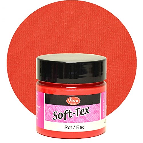 Viva Decor Soft Tex 45ml Textilfarbe mit besonders weichem Griff -Rot- von Viva Decor