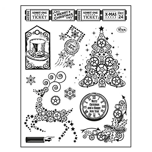 Viva Decor Stempel Steampunk Weihnachtsbaum, Silikon, Mehrfarbig von Viva Decor