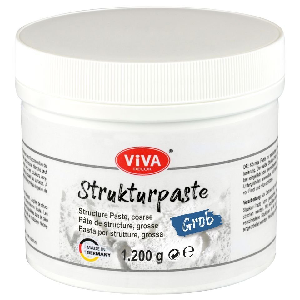 Viva Decor Strukturpaste Strukturpaste Oberflächenstrukturierung, 1200g, in 3 verschiedenen Varianten, Made in Germany Viva Decor Strukturpaste Strukturpaste Oberflächenstrukturierung, 1200g, in 3 verschiedenen Varianten, Made in Germany von Viva Decor