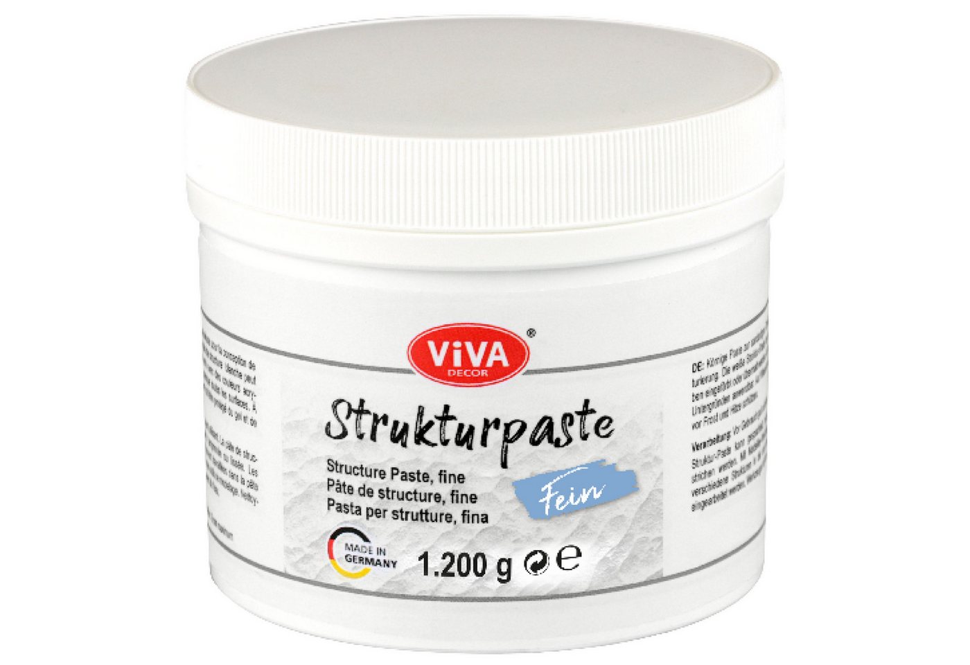 Viva Decor Strukturpaste Strukturpaste Oberflächenstrukturierung, 1200g, in 3 verschiedenen Varianten, Made in Germany Viva Decor Strukturpaste Strukturpaste Oberflächenstrukturierung, 1200g, in 3 verschiedenen Varianten, Made in Germany von Viva Decor