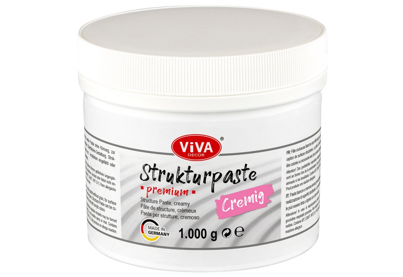 Viva Decor Strukturpaste Strukturpaste Oberflächenstrukturierung, 1200g, in 3 verschiedenen Varianten, Made in Germany Viva Decor Strukturpaste Strukturpaste Oberflächenstrukturierung, 1200g, in 3 verschiedenen Varianten, Made in Germany von Viva Decor