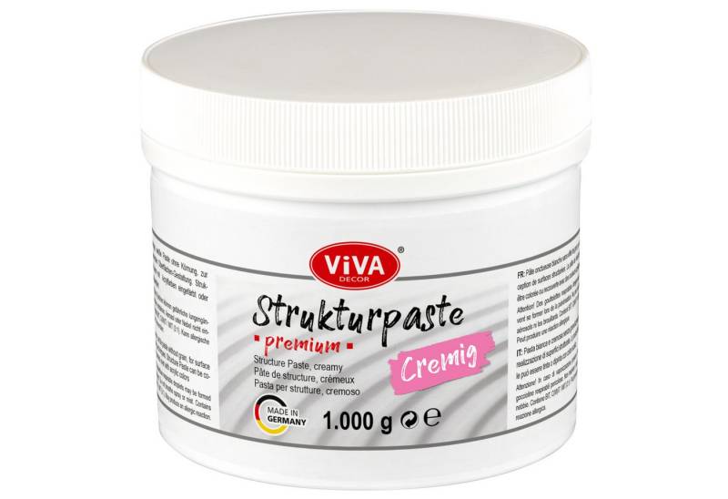 Viva Decor Strukturpaste Strukturpaste Oberflächenstrukturierung, 1200g, in 3 verschiedenen Varianten, Made in Germany von Viva Decor