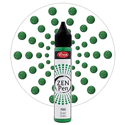 Viva Decor Zen-Pen (Gras, 28 ml) Perlen Stifte zum Basteln - Dotting Tool für Steine, Holz, Leinwand, UVM. - Dotting Tools - Dot Painting Art von Viva Decor