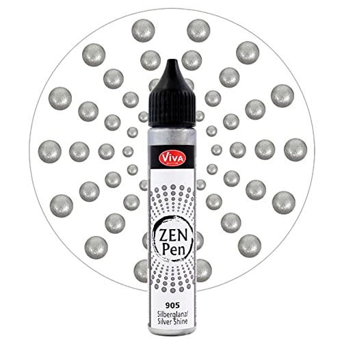 Viva Decor Zen-Pen (Silberglanz, 28 ml) Perlen Stifte zum Basteln - Dotting Tool für Steine, Holz, Leinwand, UVM. - Dotting Tools - Dot Painting Art von Viva Decor