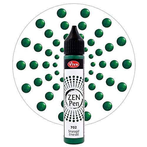 Viva Decor Zen-Pen (Smaragd, 28 ml) Perlen Stifte zum Basteln - Dotting Tool für Steine, Holz, Leinwand, UVM. - Dotting Tools - Dot Painting Art von Viva Decor
