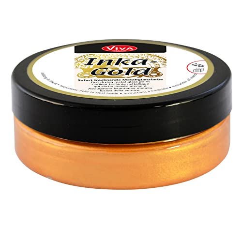 Viva Decor Inka Gold 62,5g (Orange) - Einfach auftragbare, wachshaltige Metallic Polierpaste. Schnell Trocknender Metallglanz, Hochglanz-Effekte für DIY. Dekorpaste für Holz, Ton & Terracotta von Viva Decor
