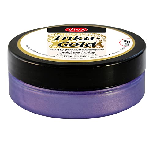 Viva Decor Inka Gold 62,5g (Violett) - Einfach auftragbare, wachshaltige Metallic Polierpaste. Schnell Trocknender Metallglanz, Hochglanz-Effekte für DIY. Dekorpaste für Holz, Ton & Terracotta von Viva Decor