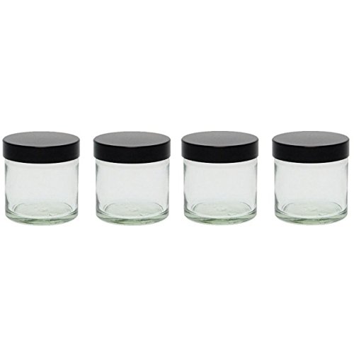 4 Glastiegel 60ml / Salbentiegel/Cremetiegel aus Klarglas inkl. Etiketten von mikken