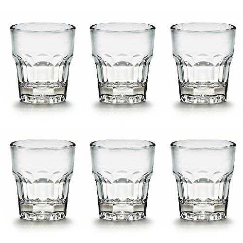 6 x bruchfestes Schnapsglas 3 cl (30 ml) - ohne Eichstrich, Stamperl, Pinnchen, Gläser Set aus hochwertigem Kunststoff (Polycarbonat), edle Gläser für Camping, Partys (wie echtes Glas) von mikken