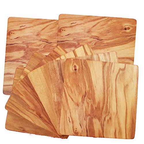 8 hochwertige Raclette Brettchen / Untersetzer für Raclettepfännchen aus Olivenholz von Viva Haushaltswaren