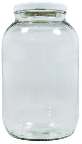 Viva Haushaltswaren XL Einmachglas 3400ml mit Schraubverschluss Weiss, Vorratsglas Glasdose inkl. Beschriftungsetikett von mikken