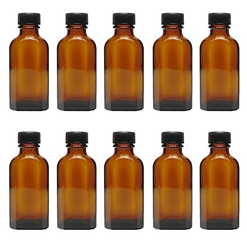 Viva-Haushaltswaren 10 Medizinflasche in Braunglas Apothekerflaschen inkl. Etiketten a 50ml, Schwarz von Viva Haushaltswaren