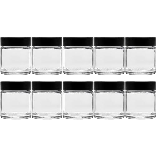 Viva-Haushaltswaren Gabriele Hesse e.K. 10 kleine Glastiegel 30ml / Salbentiegel/Cremetiegel aus Klarglas inkl. Beschriftungs-Etiketten von mikken