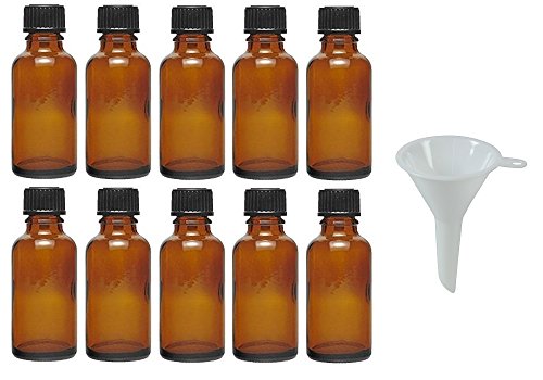 10 Tropfflaschen/Apothekerflaschen in Braunglas 30 ml inkl. Tropfeinsatz von mikken