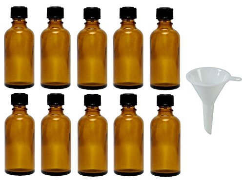 10 Tropfflaschen/Apothekerflaschen in Braunglas 50 ml inkl. Tropfeinsatz von mikken
