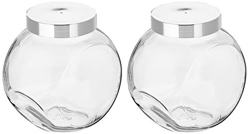 2 Vorratsdosen Glasdosen Bonbongläser 2Liter - inkl. einer weißen Schaufel von mikken