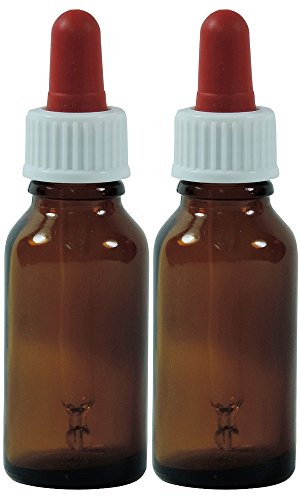 Viva Haushaltswaren - 2 x Pipettenflasche 20 ml aus Braunglas, kleine Glasgefäße als Apothekerflaschen zum Befüllen verwendbar -Made in Germany & BPA frei (inkl. 2 Beschriftungsetiketten) von mikken