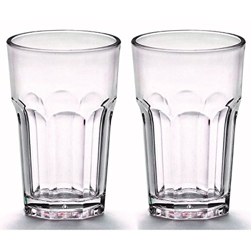 Viva-Haushaltswaren Gabriele Hesse e.K. 2 unzerbrechliche Latte Macchiato Gläser aus hochwertigem Kunststoff(Polycarbonat) ca. 300 ml - stapelbar von mikken