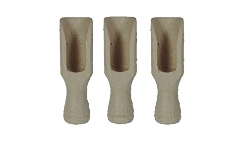 3 mini Holz- Schaufeln/Portionsschaufeln für Salz, Zucker, Mehl, Tee, Gewürze etc, Länge: 7,5 cm von mikken