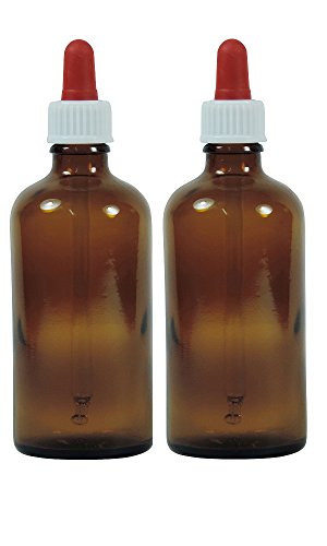 2 Pipettenflaschen 50ml / Apothekerflaschen in Braunglas, inkl. 2 Beschriftungsetiketten von mikken