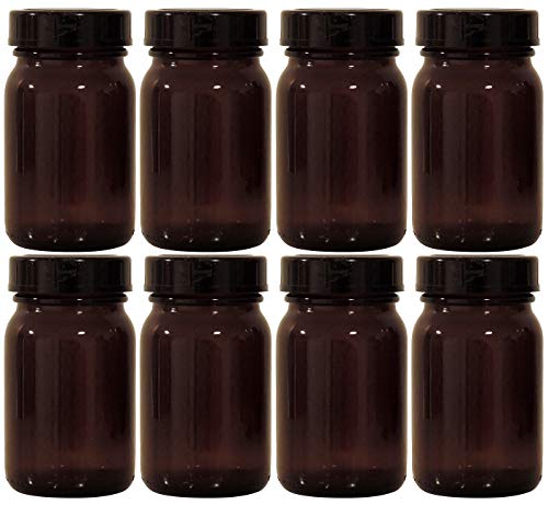 Viva-Haushaltswaren braunes Apothekerglas Set 8x 200ml inkl. Schraubverschluss & Etiketten made in Germany von mikken