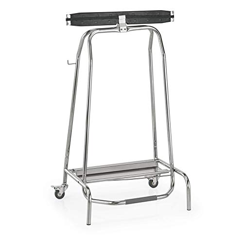 WAS 1132 950 Edelstahl Müllbeutelhalter mit Fußpedal, 2 Rollen mit Feststeller, 95cm Höhe von Viva Haushaltswaren