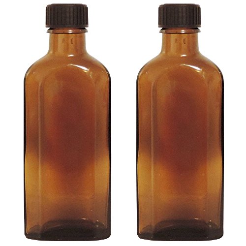mikken - 2X braune Medizinflasche Apothekerflaschen inkl. Etiketten a 100ml, NA, schwarz, 2x 100ml von Viva Haushaltswaren