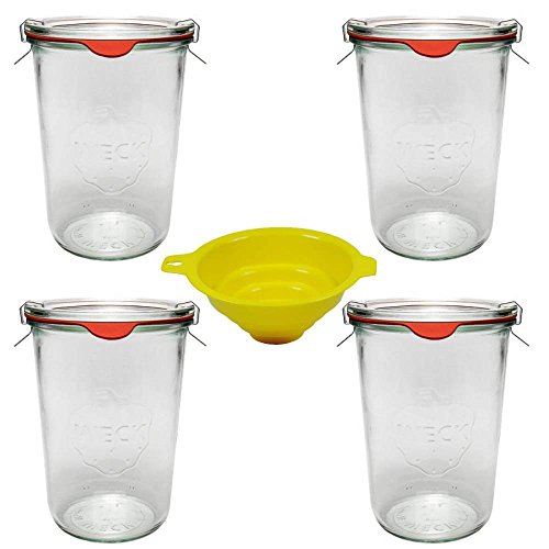 mikken 4 Weckgläser/Rundrandgläser 750ml, Glas von Viva Haushaltswaren