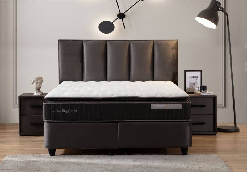 Viva Möbel Boxspringbett BIRDY (160 x 200 cm, ohne Nachttisch, 4-St), Boxspringbett mit Stauraum - mit langlebigen Materialien von Viva Möbel
