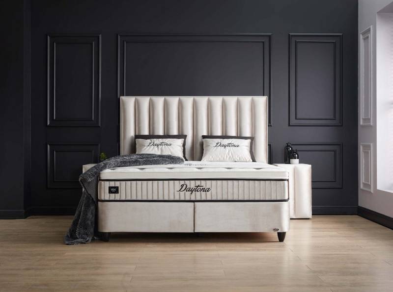 Viva Möbel Boxspringbett DAYTONA (140 x 200 cm, 5-St), Funktionales Boxspringbett - in klassischem Stil von Viva Möbel